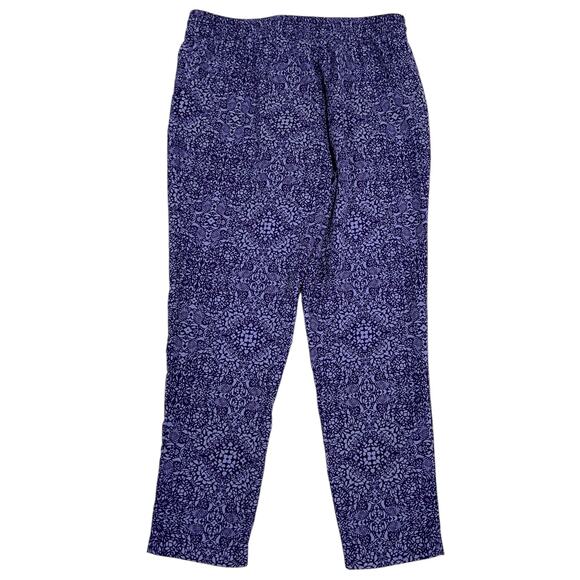 Coldwater Creek Purple Print Pull On Pants Size L - Picture 6 of 8